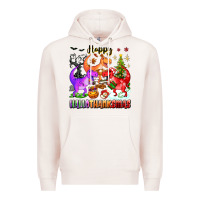 Pale Pink happy hallothanksmas dinosaur Premium Hoodie - texasbilliewilder