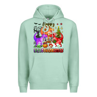 Seafoam happy hallothanksmas dinosaur Premium Hoodie - texasbilliewilder