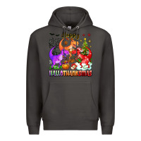 Smoke happy hallothanksmas dinosaur Premium Hoodie - texasbilliewilder