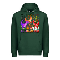 Sports Green happy hallothanksmas dinosaur Premium Hoodie - texasbilliewilder