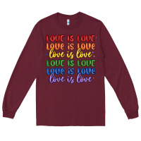 Burgundy love is love lgbtq Long Sleeve Tee - MaliasSmallBusiness