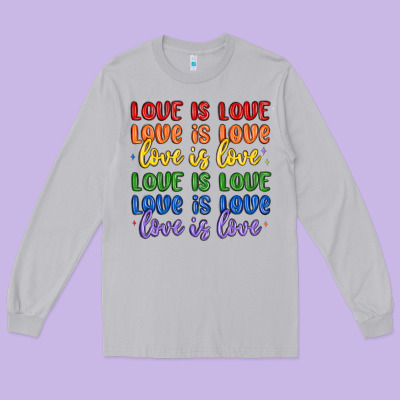 Love Is Love Lgbtq Long Sleeve Tee Designed By Maliassmallbusiness