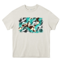 Cream Cowhide Background Western Heavy Core Tee - texasbilliewilder