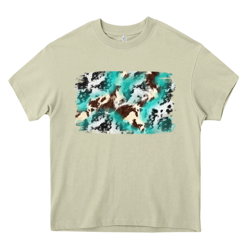 Cowhide Background Western Heavy Core Tee by texasbilliewilder | Teevron