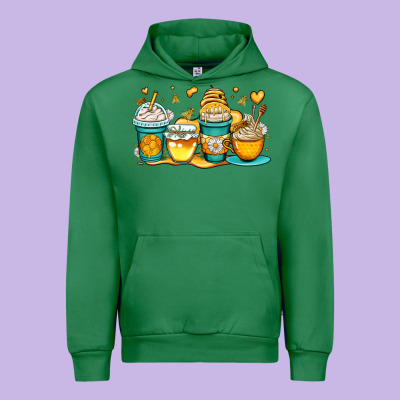 Honey Bee Coffee Cups Urban Hoodie Designed By Oliviacreatesart