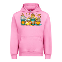 Fuchsia Pink honey bee coffee cups Urban Hoodie - OliviaCreatesArt