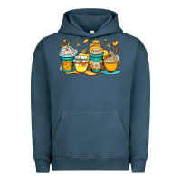 Pigment Midnight Navy honey bee coffee cups Urban Hoodie - OliviaCreatesArt