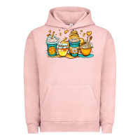 Pigment Salmon honey bee coffee cups Urban Hoodie - OliviaCreatesArt