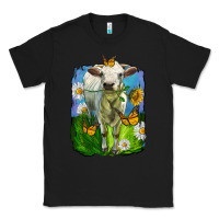 Black charolais heifer with sunflower and daisies Classic Tee - LillyAllenDesigns