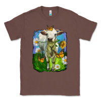 Chestnut charolais heifer with sunflower and daisies Classic Tee - LillyAllenDesigns