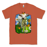 Copper charolais heifer with sunflower and daisies Classic Tee - LillyAllenDesigns