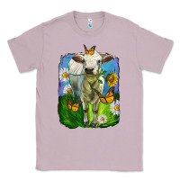 Lilac charolais heifer with sunflower and daisies Classic Tee - LillyAllenDesigns