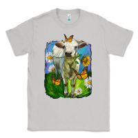 Moon Dust charolais heifer with sunflower and daisies Classic Tee - LillyAllenDesigns