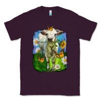 Plum charolais heifer with sunflower and daisies Classic Tee - LillyAllenDesigns
