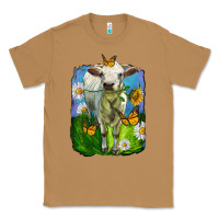 Toasted Coconut charolais heifer with sunflower and daisies Classic Tee - LillyAllenDesigns