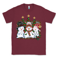 Burgundy christmas snowman Classic Tee - AdoDesignShop