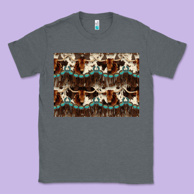 Longhorn Cow Pattern Classic Tee Designed By Cowhidedigitalart