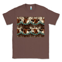Chestnut Longhorn Cow Pattern Classic Tee - CowhideDigitalArt