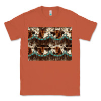 Copper Longhorn Cow Pattern Classic Tee - CowhideDigitalArt