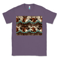 Lavender Longhorn Cow Pattern Classic Tee - CowhideDigitalArt