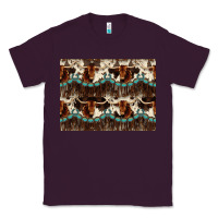 Plum Longhorn Cow Pattern Classic Tee - CowhideDigitalArt