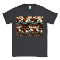 Smoke Longhorn Cow Pattern Classic Tee - CowhideDigitalArt
