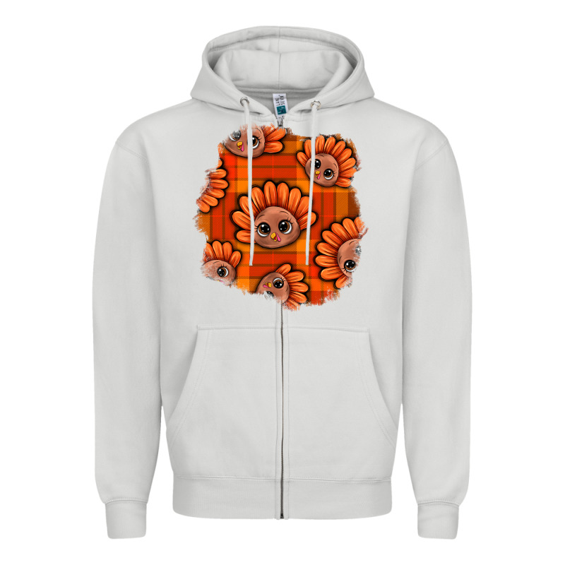 Thanksgiving Turkey With Tartan Patch Zipper Hoodie by BundleAndBundleShop | Teevron