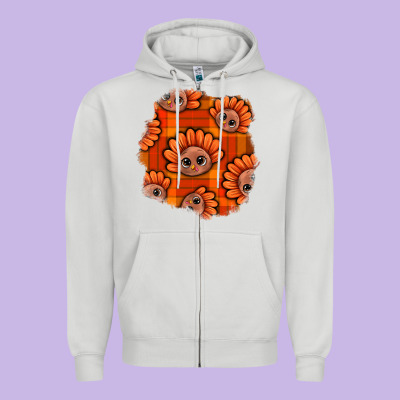 Thanksgiving Turkey With Tartan Patch Zipper Hoodie Designed By Bundleandbundleshop
