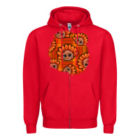 Red Thanksgiving Turkey With Tartan Patch Zipper Hoodie - BundleAndBundleShop