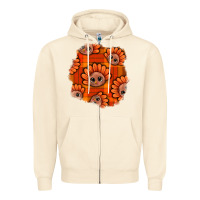 Sandshell Thanksgiving Turkey With Tartan Patch Zipper Hoodie - BundleAndBundleShop