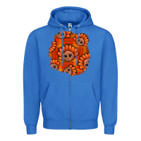 True Royal Thanksgiving Turkey With Tartan Patch Zipper Hoodie - BundleAndBundleShop