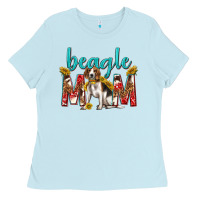 Baby Blue western beagle mom Ladies Tee - texasbilliewilder