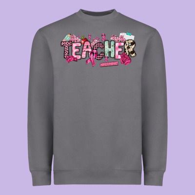 Cancer Awareness Teacher Heavyweight Sweatshirt Designed By Nancycooperartshop