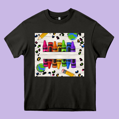 Personalized Crayons Heavy Core Tee Designed By Texasbilliewilder