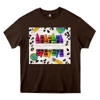 Chocolate Brown Personalized Crayons Heavy Core Tee - texasbilliewilder