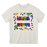 Cream Personalized Crayons Heavy Core Tee - texasbilliewilder