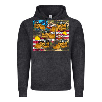 Vintage Black bulldozer camouflage american flag Vintage Hoodie - Artiststas