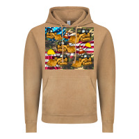 Vintage Camel bulldozer camouflage american flag Vintage Hoodie - Artiststas