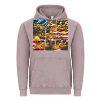 Vintage Zinc bulldozer camouflage american flag Vintage Hoodie - Artiststas
