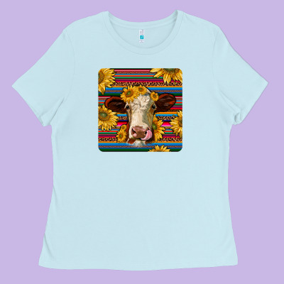 Serape Hereford Coaster Ladies Tee Designed By Jahusdesignshop