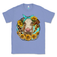 Simmental Heifer With Sunflowers And Leopard Classic Tee | Teevron