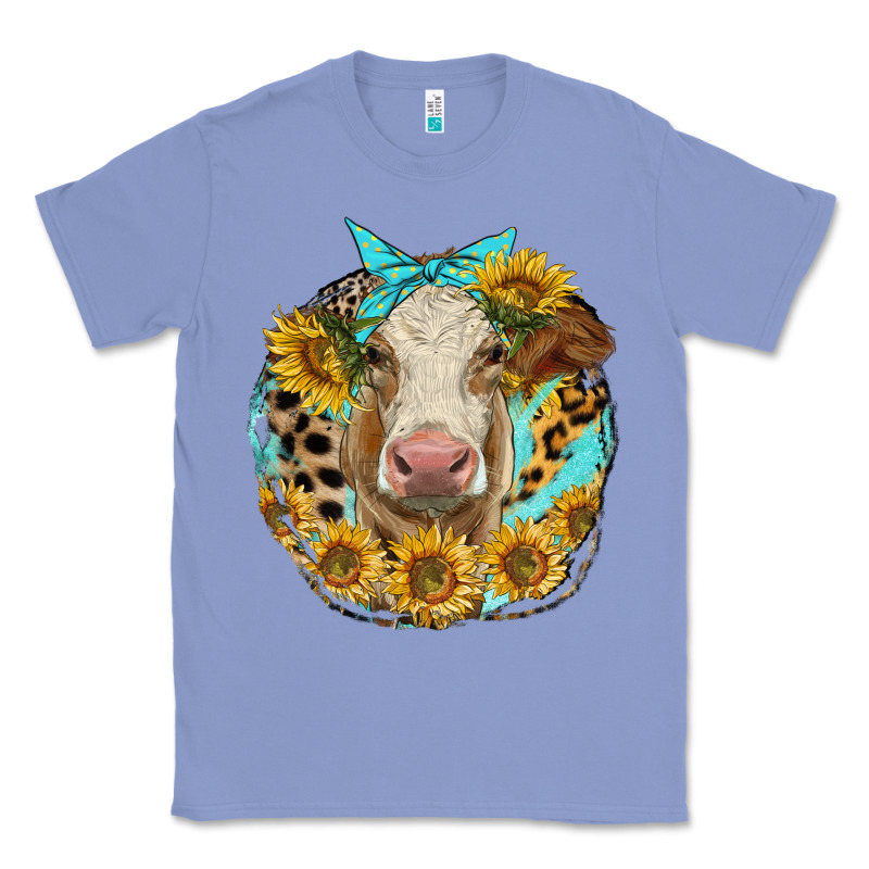Simmental Heifer With Sunflowers And Leopard Classic Tee by LillyAllenDesigns | Teevron