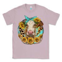 Lilac simmental heifer with sunflowers and leopard Classic Tee - LillyAllenDesigns