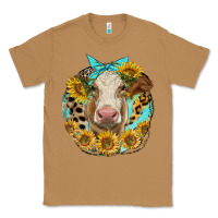 Toasted Coconut simmental heifer with sunflowers and leopard Classic Tee - LillyAllenDesigns