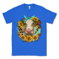 True Royal simmental heifer with sunflowers and leopard Classic Tee - LillyAllenDesigns