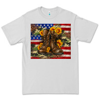 Dove Grey Army USA lag leopard camouflage sunflower 20oz Premium Tee - Neo Western