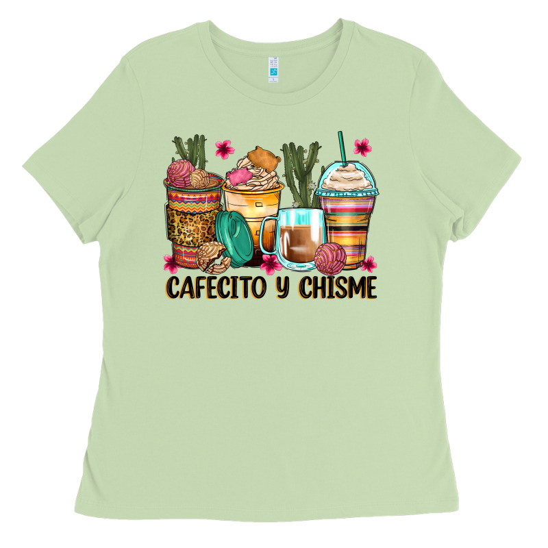 Cafecito Y Chisme Coffee Cups Ladies Tee by Zillion Design Studio | Teevron