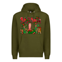 Army Green Christmas Mama Elf Premium Hoodie - NancyCooperArtShop