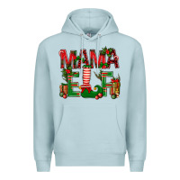 Blue Mist Christmas Mama Elf Premium Hoodie - NancyCooperArtShop