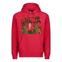 Cardinal Christmas Mama Elf Premium Hoodie - NancyCooperArtShop